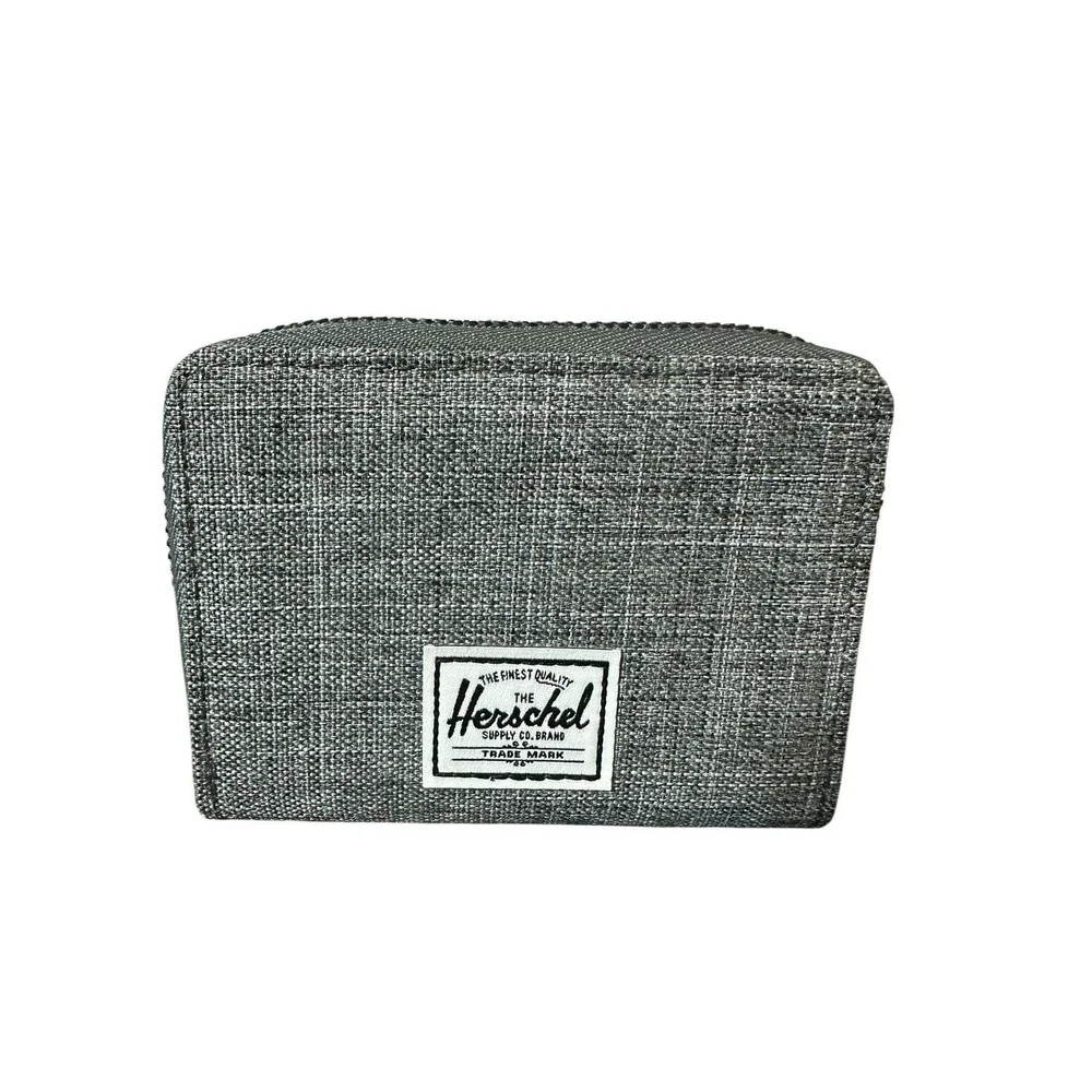 HERSCHEL Tyler Wallet RFID Raven Gray Crosshatch NWOT